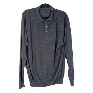 Metropolitan View‎ Men's 100% Merino Wool Sweater Size L Dark Gray